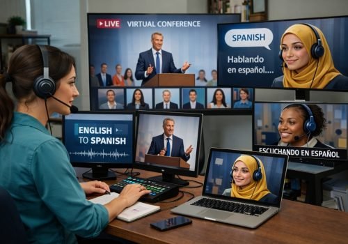 Remote interpretation system used in virtual conference